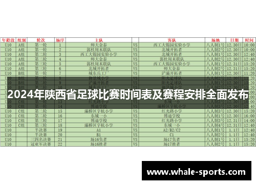 2024年陕西省足球比赛时间表及赛程安排全面发布