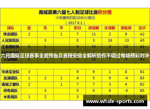 六月国际足球赛事全面预告及赛程安排全解析助你不错过每场精彩对决